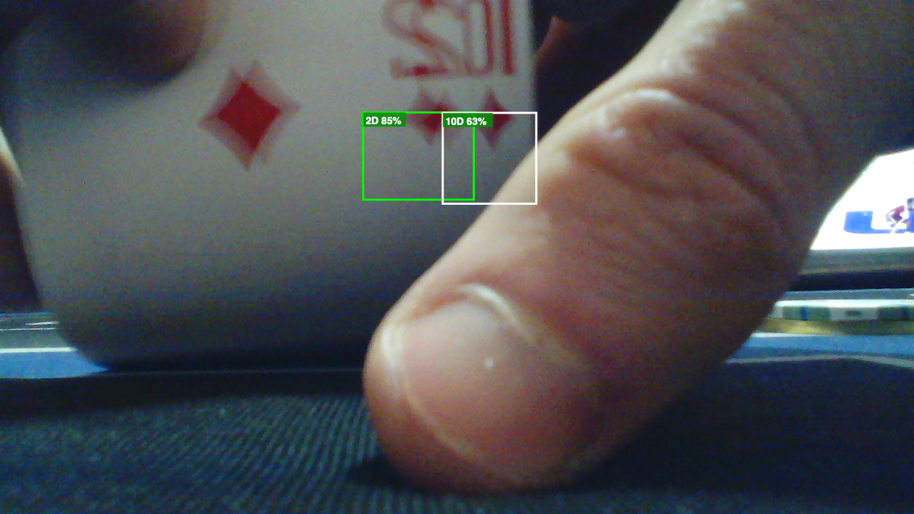 CardEYE vision model detecting obscured cards